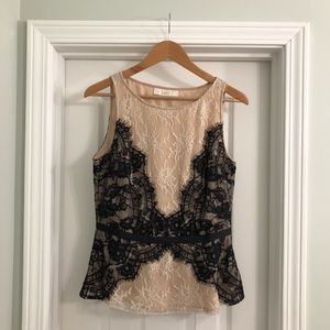 Ann Taylor Loft Lace Peplum Shell Top Size 6 Shirt